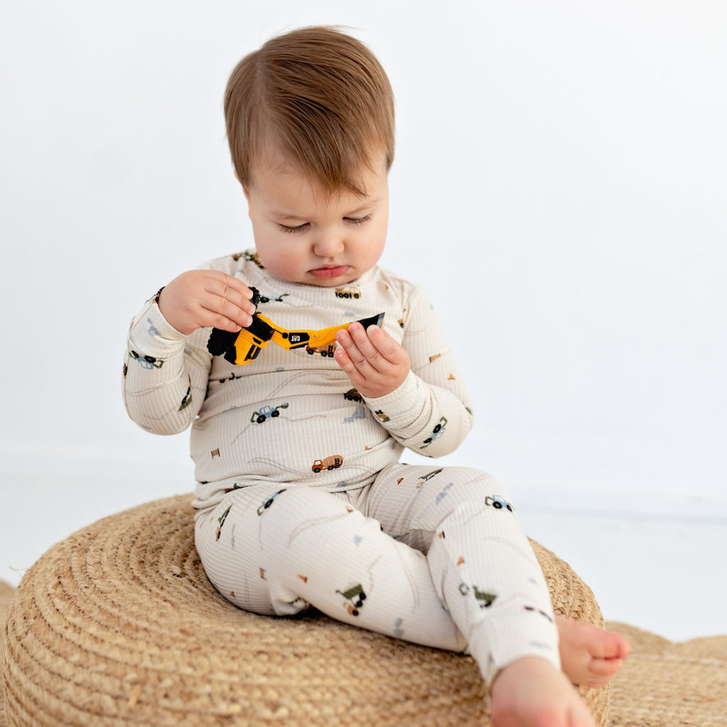 Construction Small Ribbed Two-Piece Set