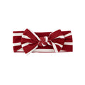 Red Wide Stripe Small Ribbed Bow