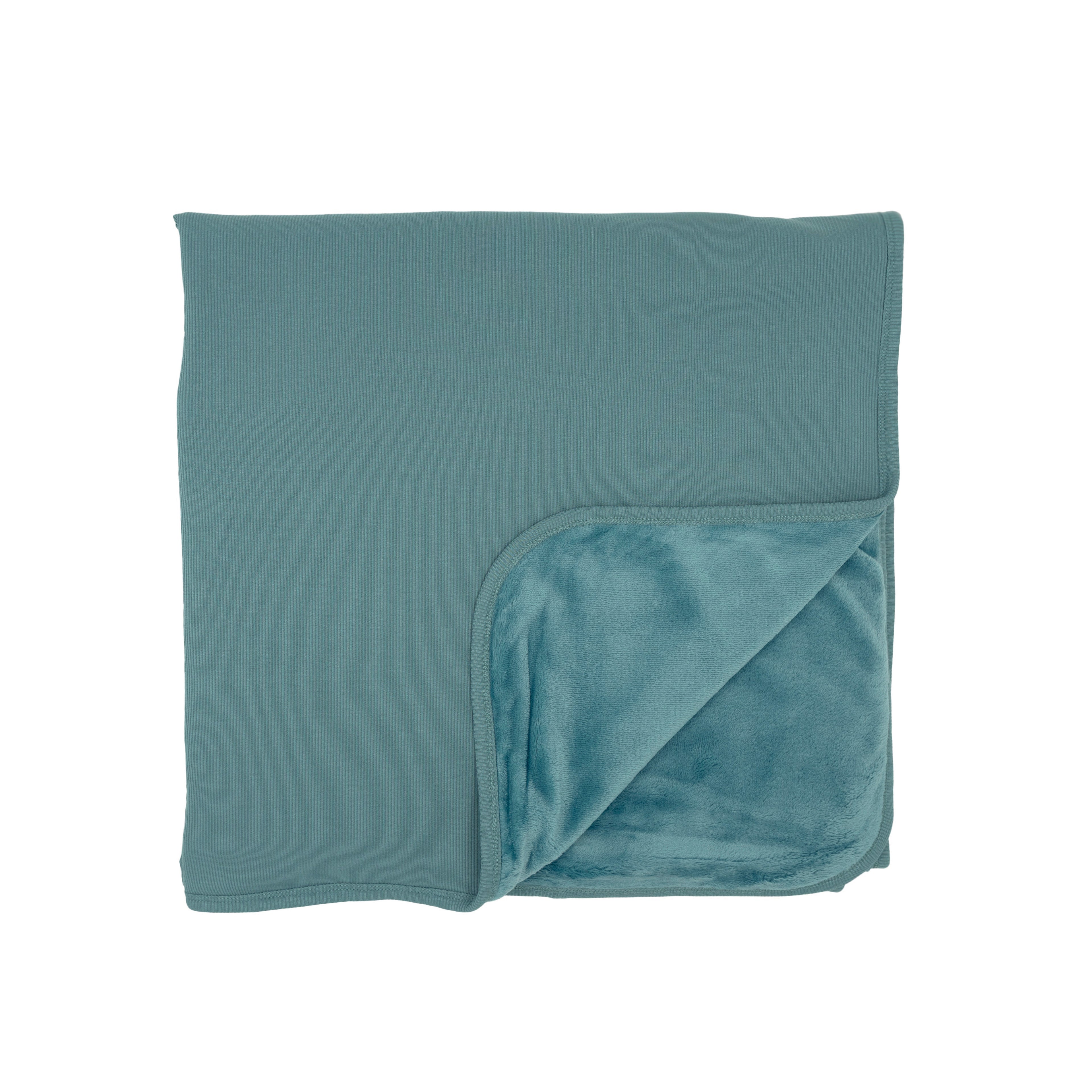 Glacier Blue Small Ribbed Toddler Blanket