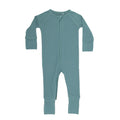 Glacier Blue Small Ribbed Zip Romper