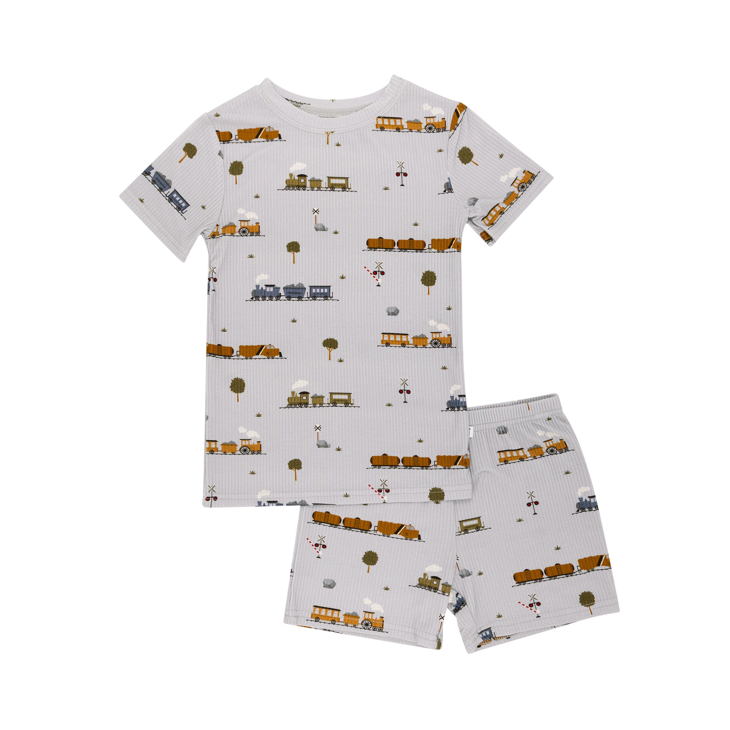 Trains Small Ribbed Shorts Two-Piece Set