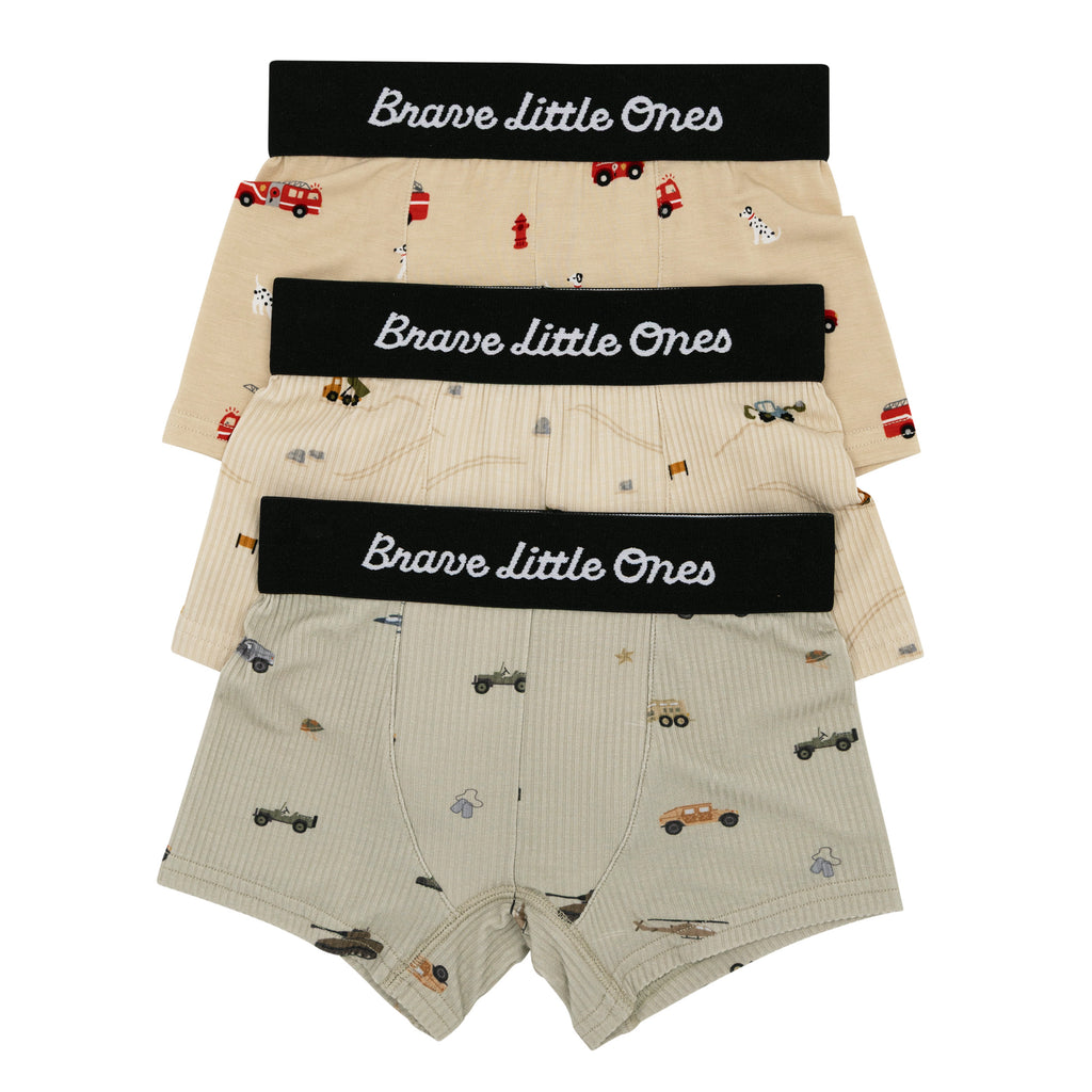 Military, Construction and Firetrucks Boxer Brief 3 pack