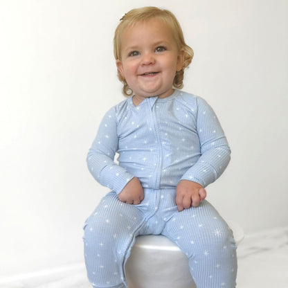 Stars Small Ribbed Zip Romper