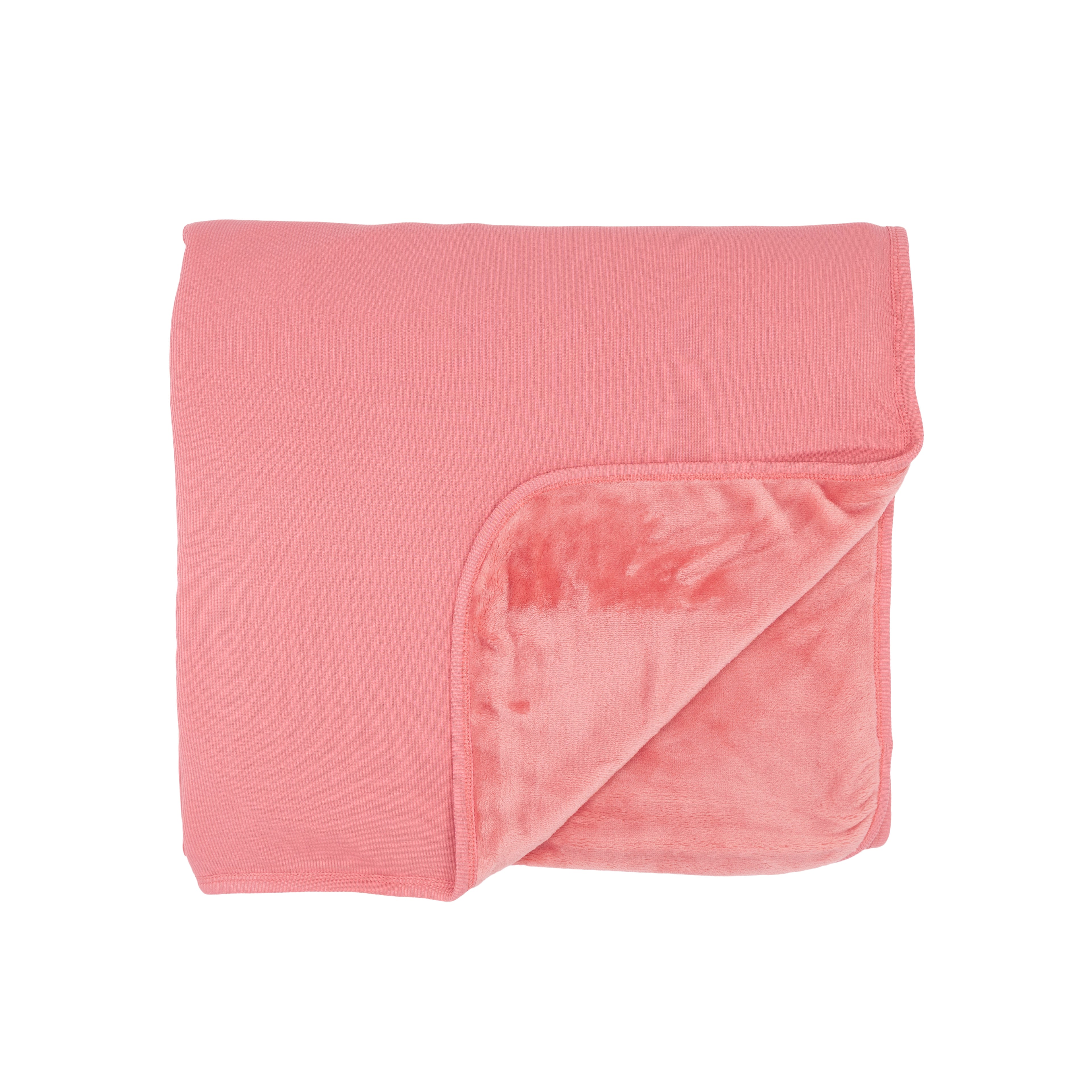 Peony Pink Small Ribbed Toddler Blanket