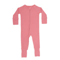 Peony Pink Small Ribbed Zip Romper