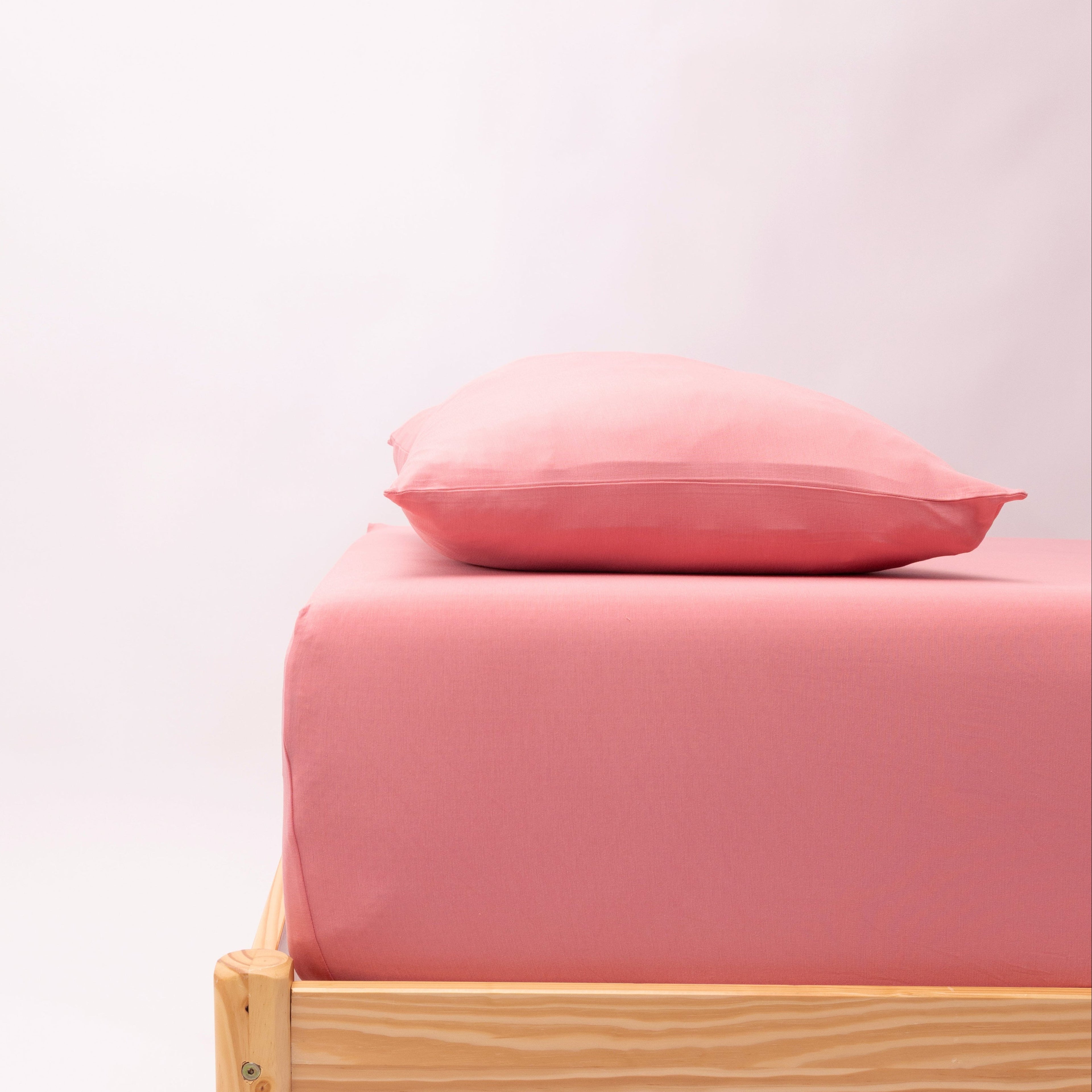 Peony Pink Twin Sheet With Pillow Case