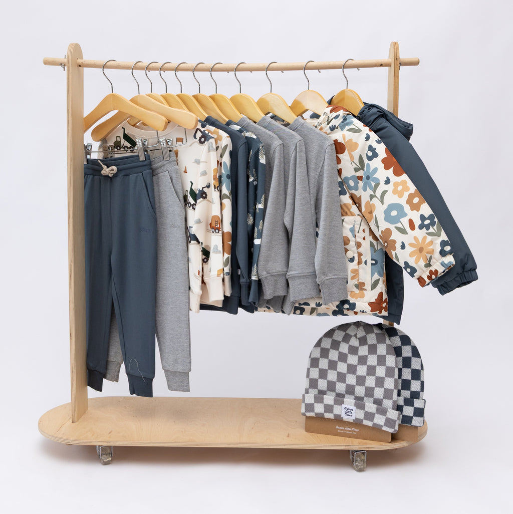 Dark Steel Blue with Brave Embroidered Bamboo French Terry Pullover