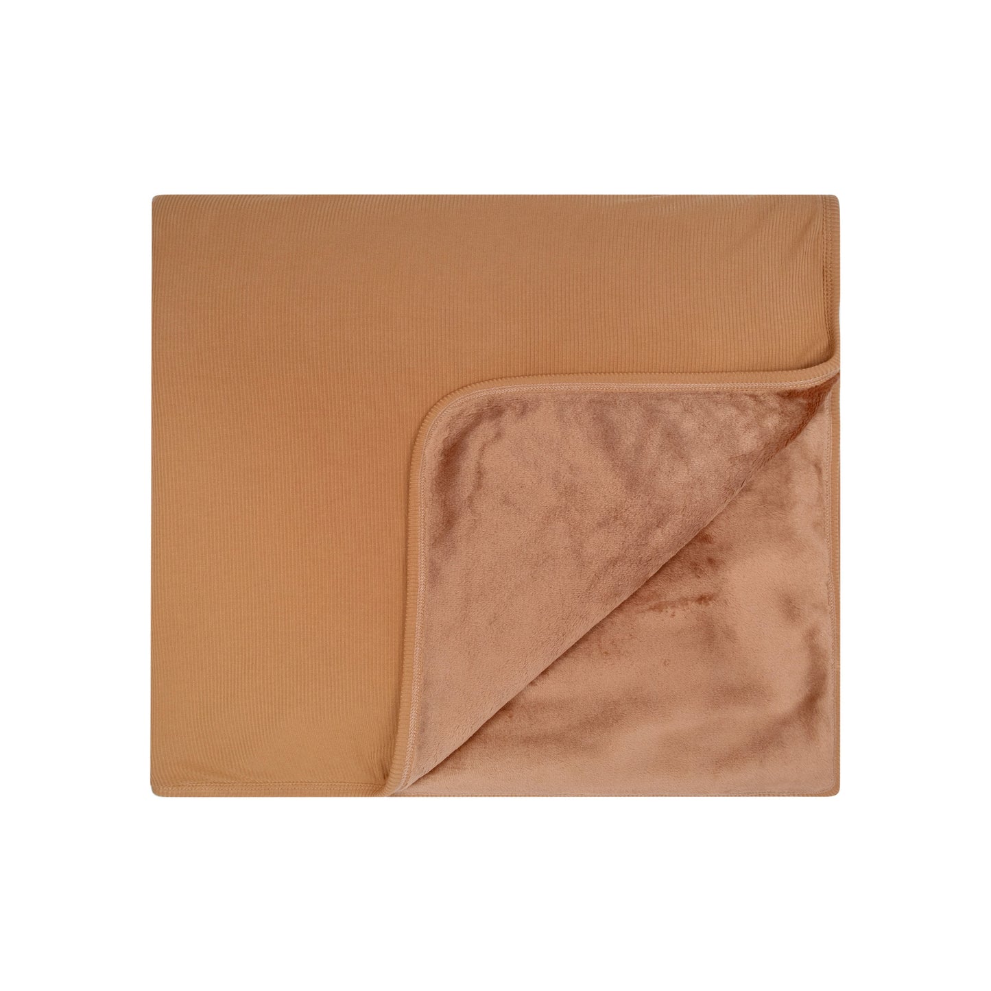 Camel Small Ribbed Toddler Blanket