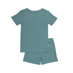 Glacier Blue Small Ribbed Shorts Two-Piece Set
