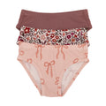 Coquette Bows, Fall Blooms and Plum Small Ribbed Underwear 3 pack