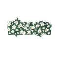 Green Floral Small Ribbed Bow