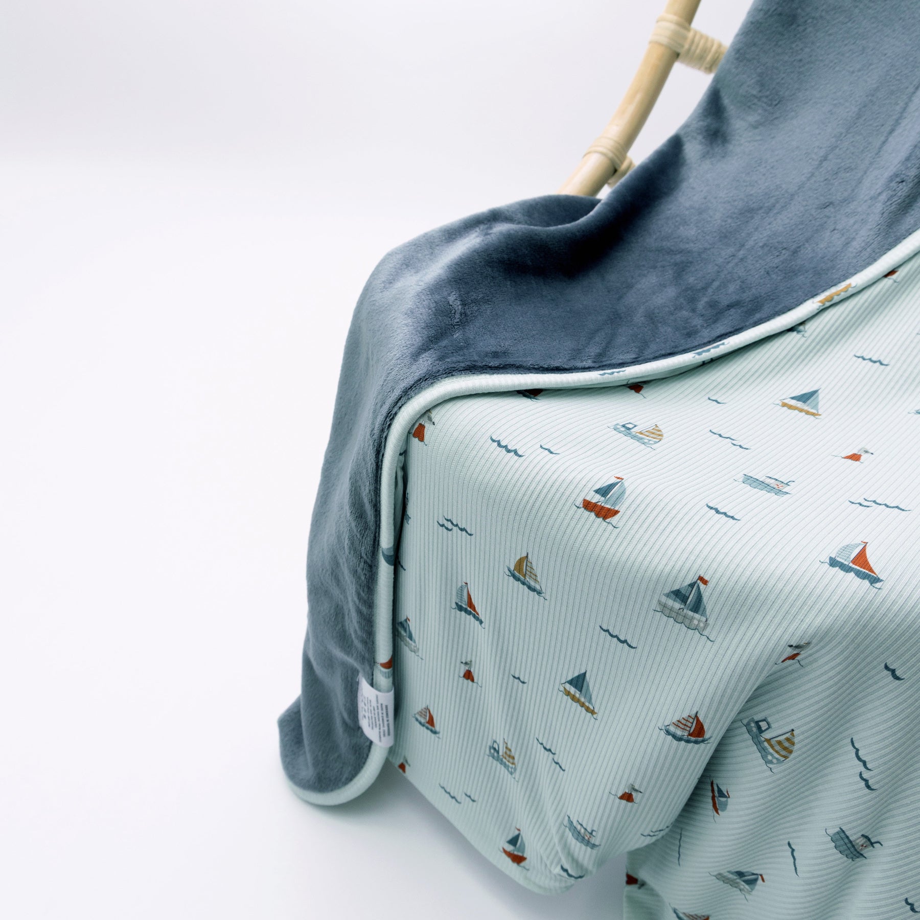 Nautical Boats Small Ribbed Toddler Blanket