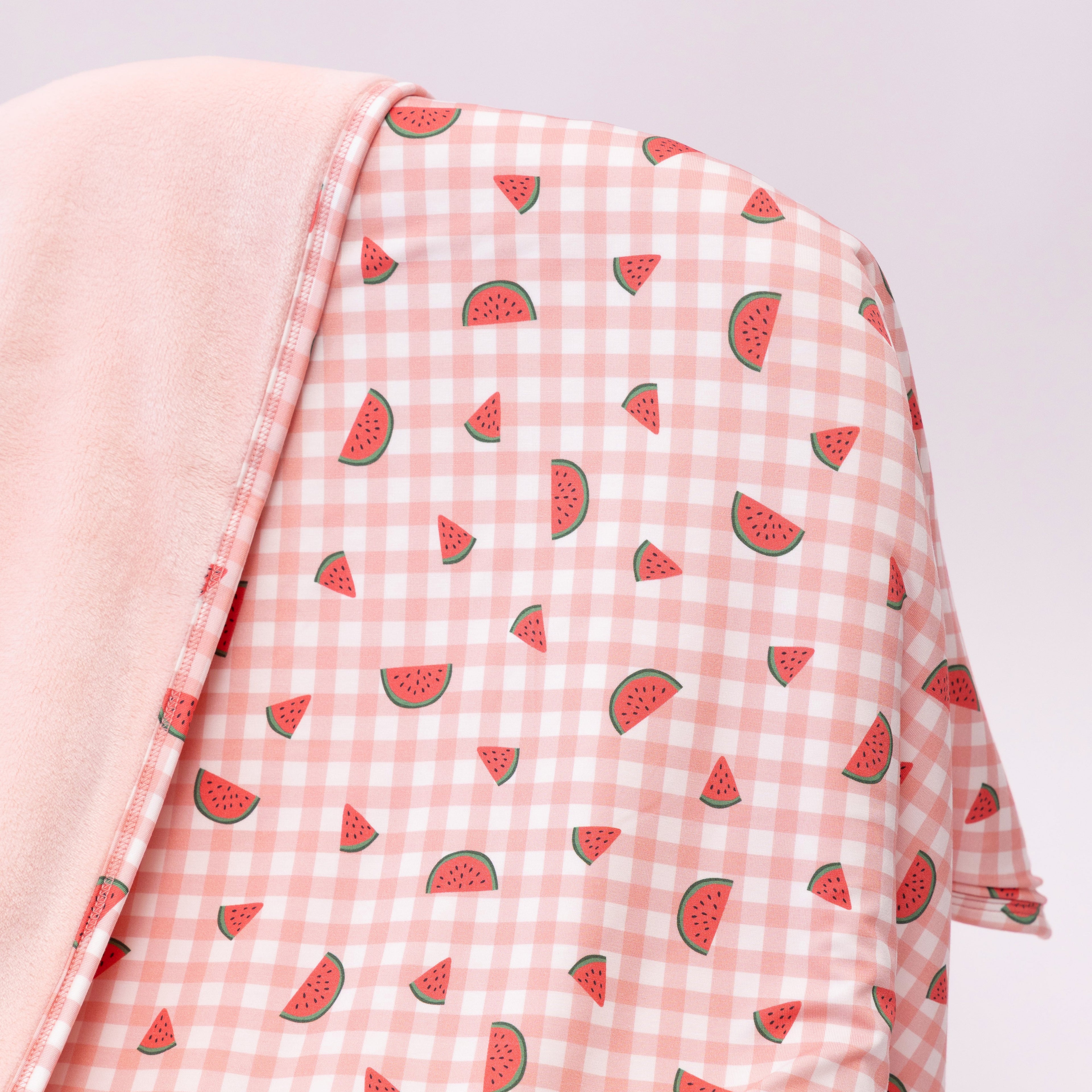 Watermelon Pink Gingham Toddler Blanket