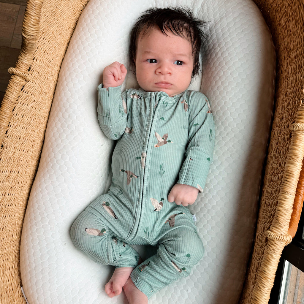 Mallards Small Ribbed Zip Romper