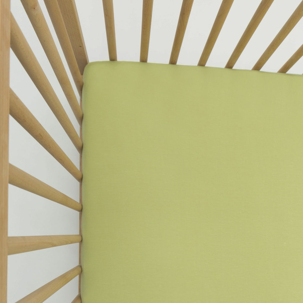 Tarragon Green Crib Sheet