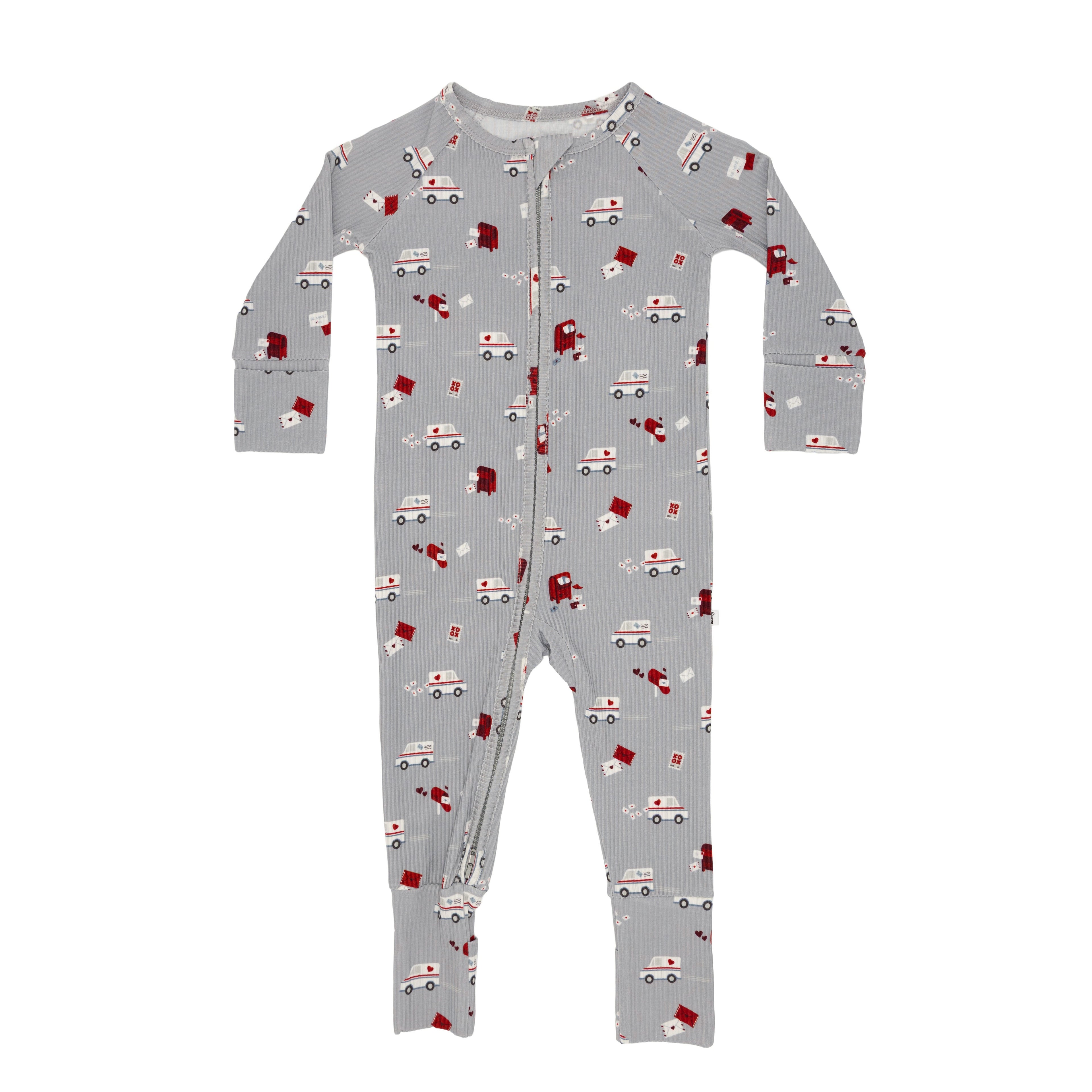 Cupid's Postal Service Small Ribbed Zip Romper