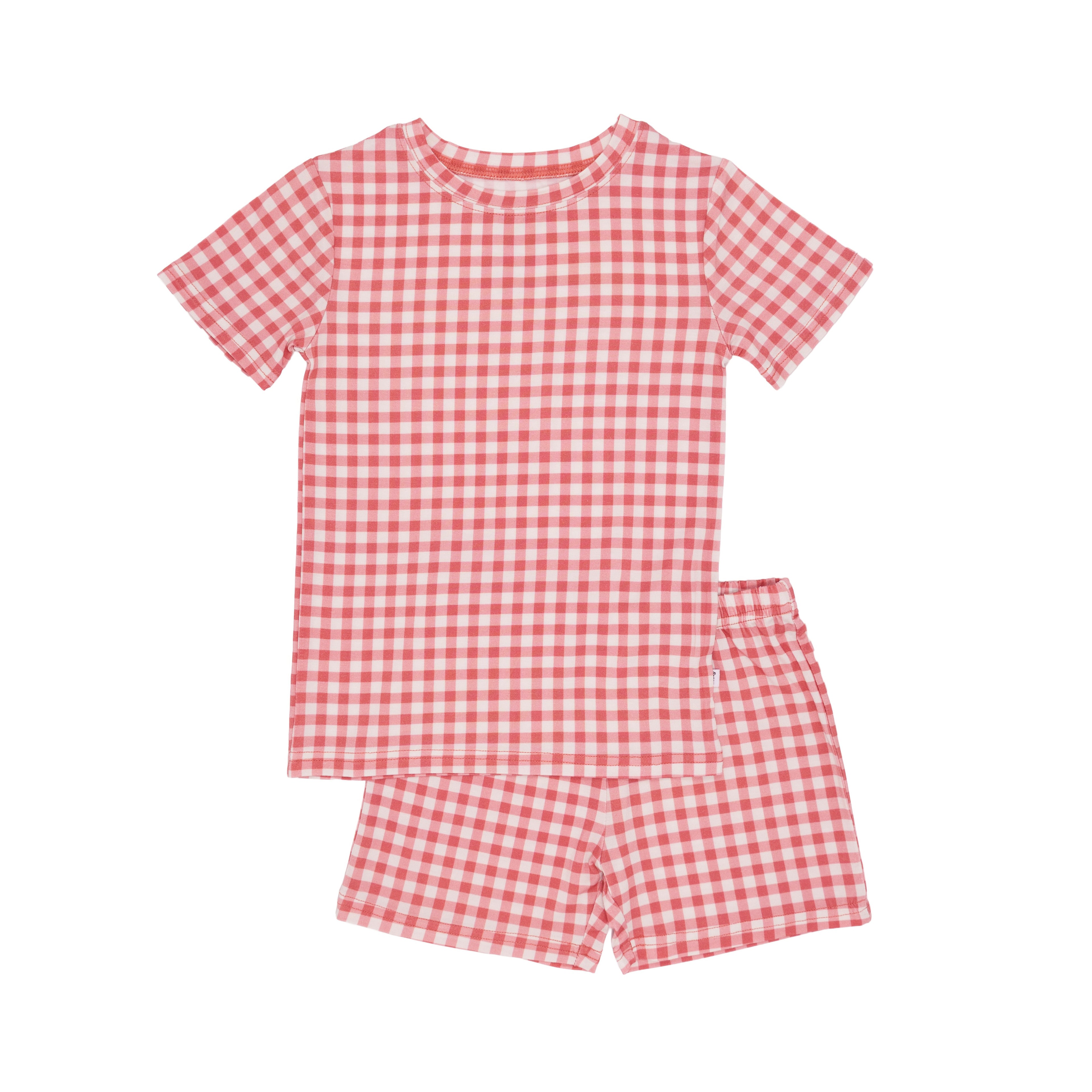 Mauve Small Gingham Shorts Two-Piece Set