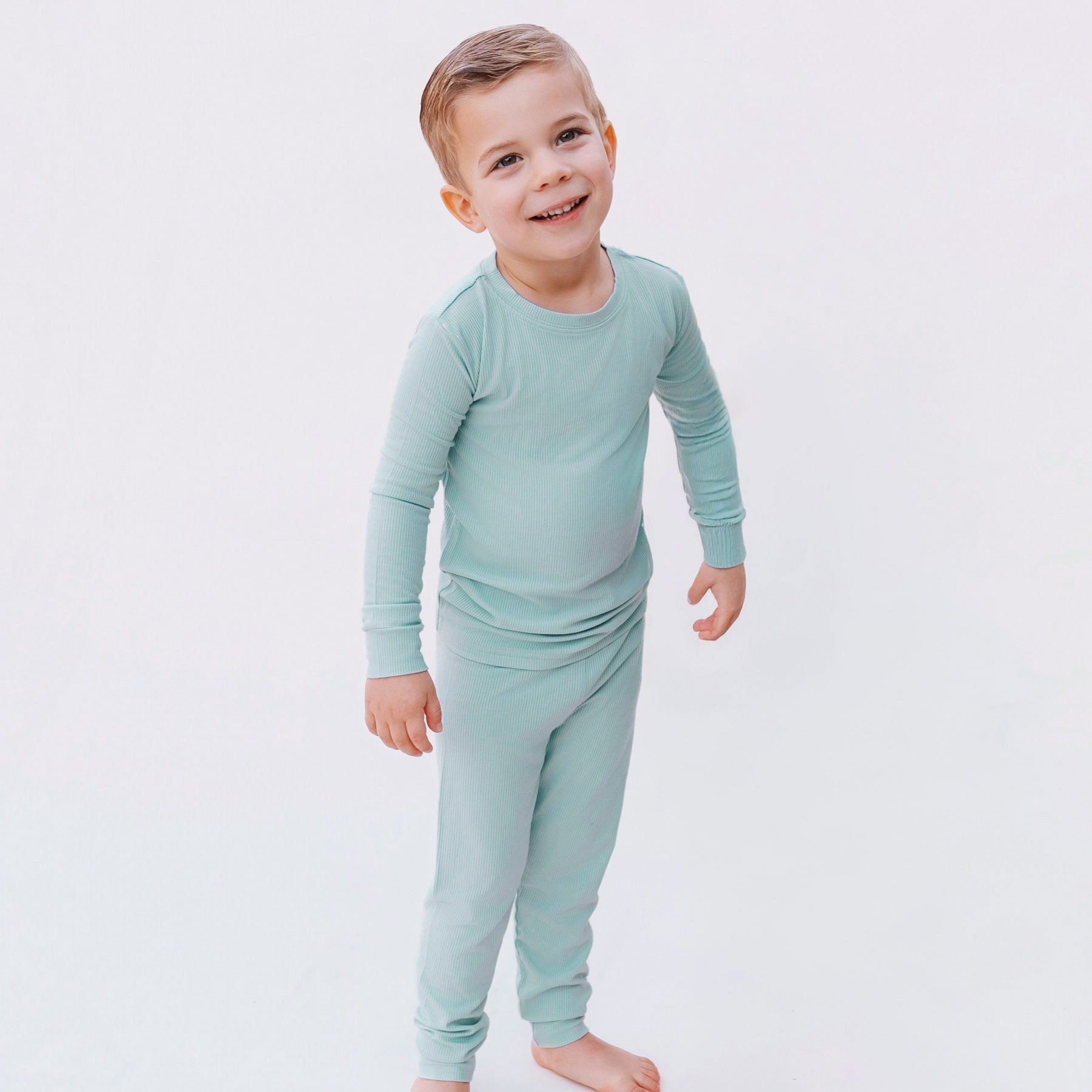 Harbor Blue Small Ribbed Two-Piece Set