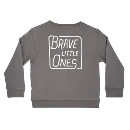 Brave Little Ones Square Dark Charcoal Bamboo French Terry Pullover