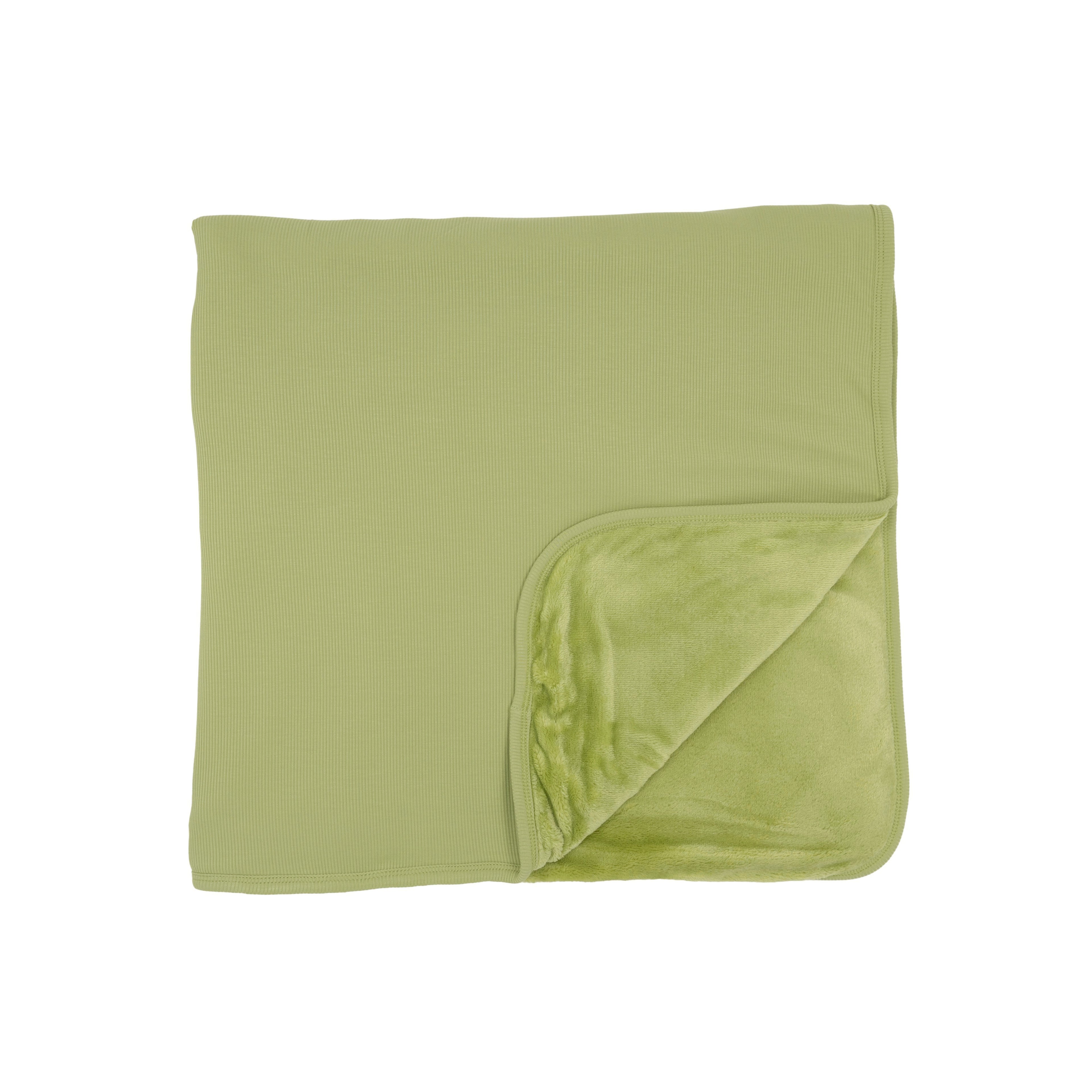 Tarragon Green Small Ribbed Toddler Blanket