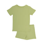 Tarragon Green Small Ribbed Shorts Two-Piece Set