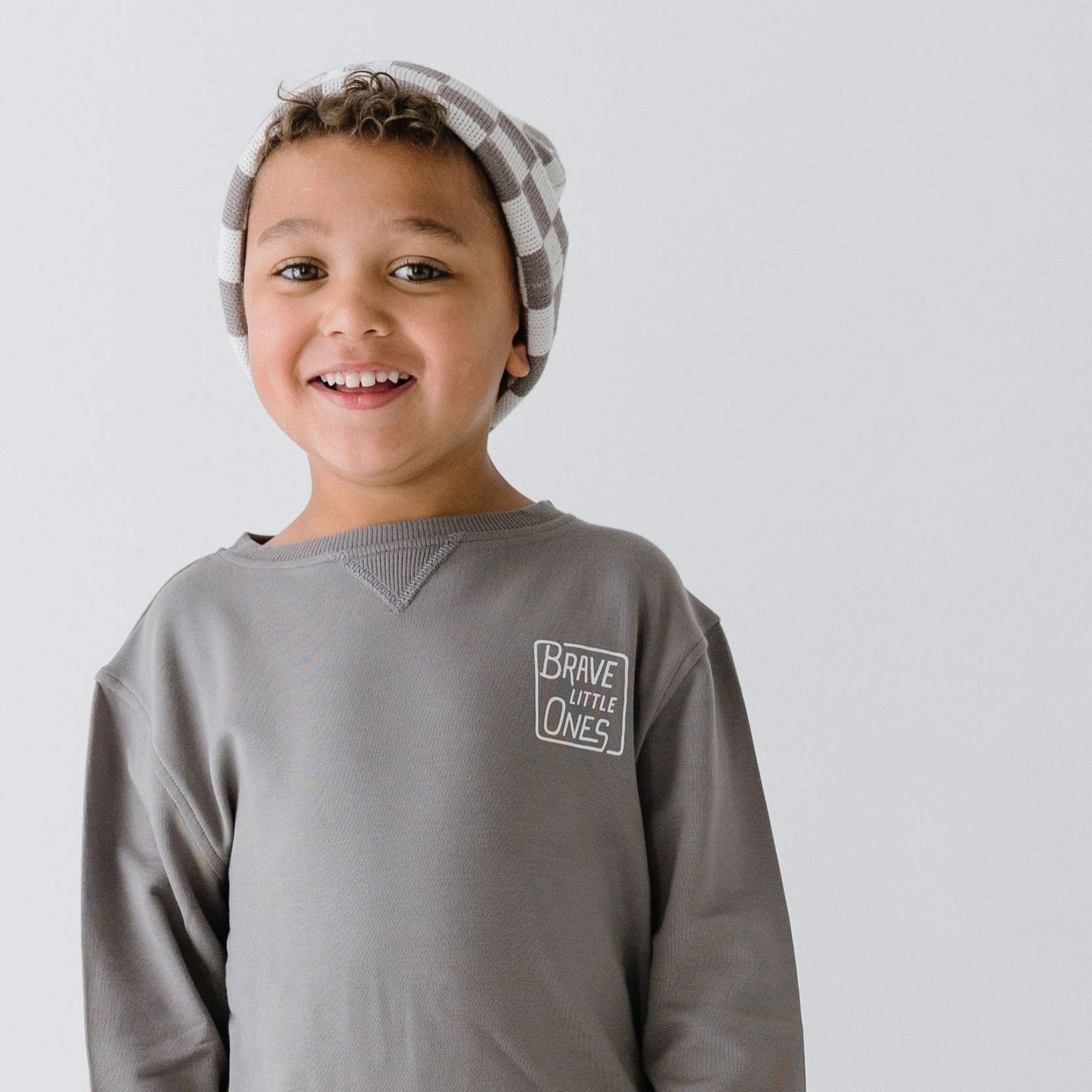 Brave Little Ones Square Dark Charcoal Bamboo French Terry Pullover