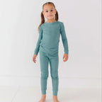 Glacier Blue Small Ribbed Two-Piece Set