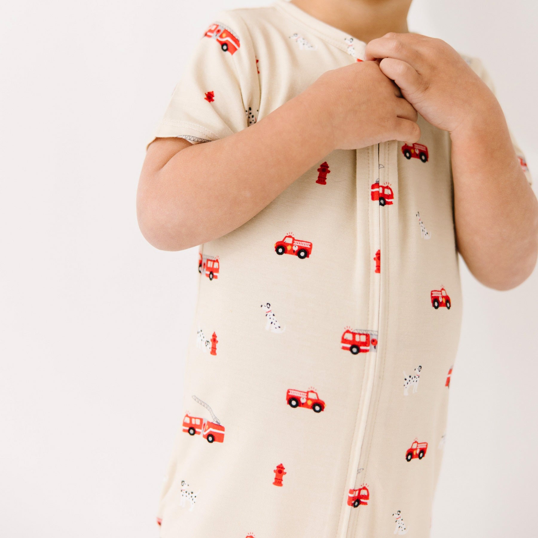 Firetrucks Summer Zip Romper