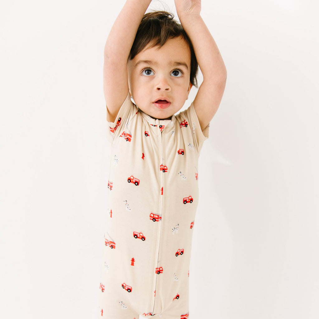 Firetrucks Summer Zip Romper