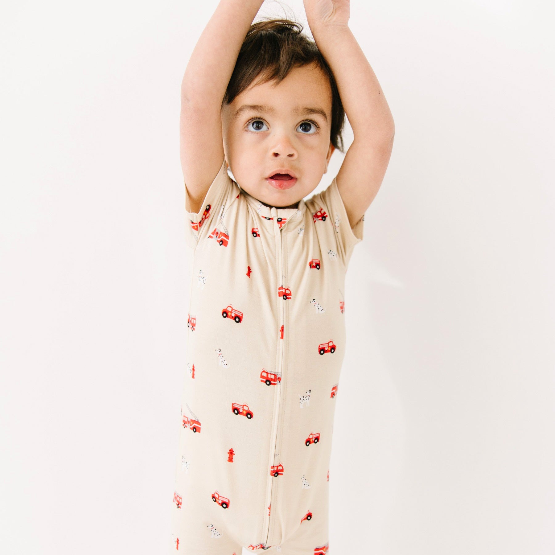 Firetrucks Summer Zip Romper