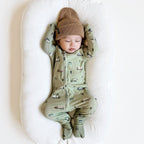 Trash Trucks Small Ribbed Zip Romper