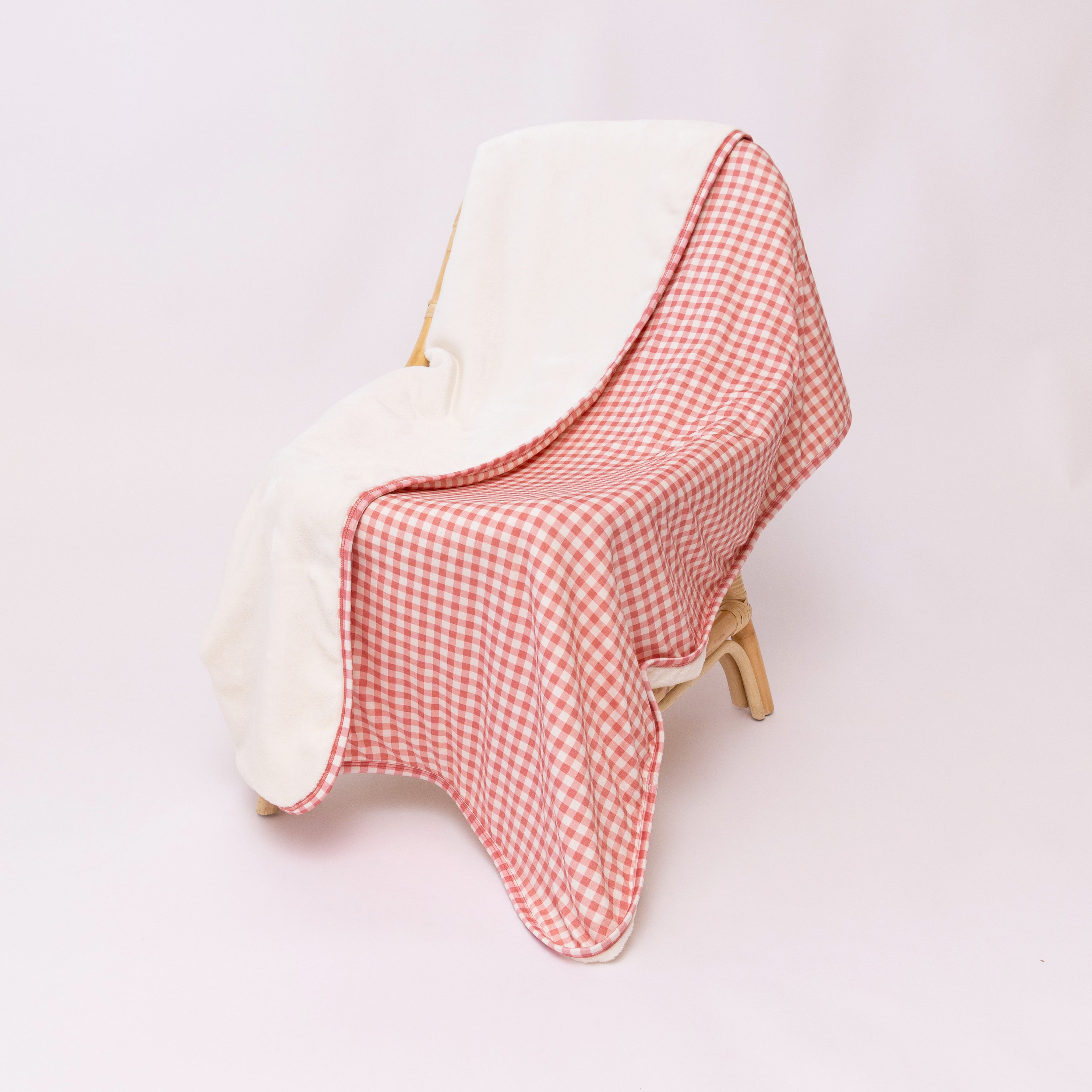 Mauve Small Gingham Toddler Blanket