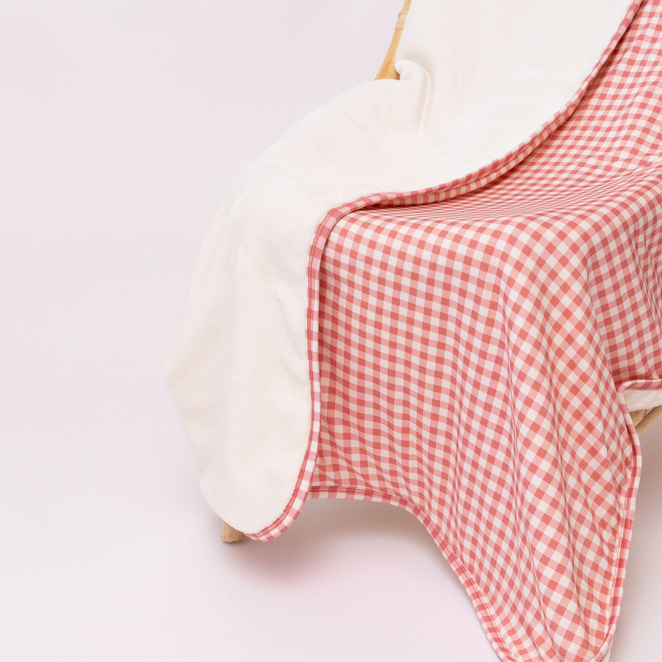Mauve Small Gingham Toddler Blanket