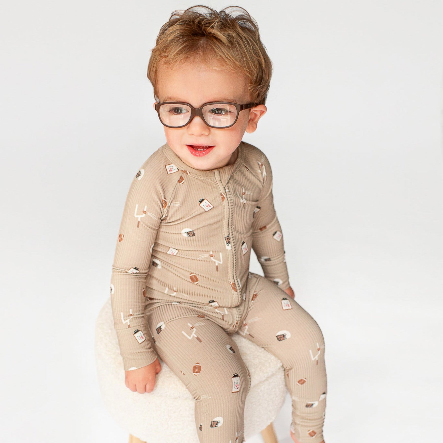 Football Small Ribbed Zip Romper