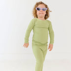 Tarragon Green Small Ribbed Two-Piece Set