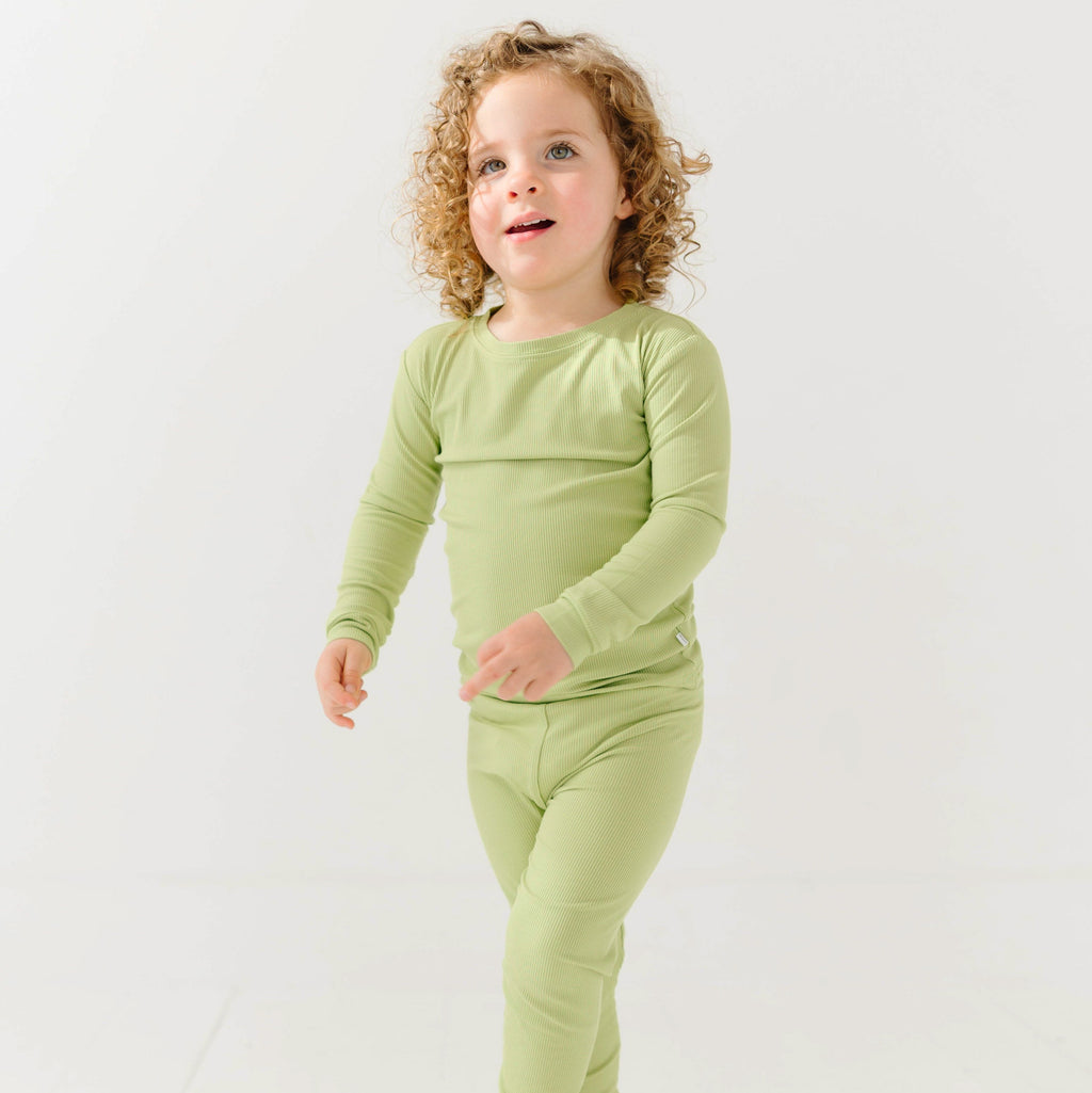 Tarragon Green Small Ribbed Two-Piece Set