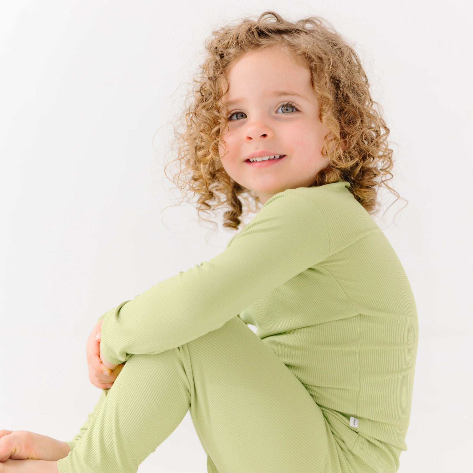 Tarragon Green Small Ribbed Two-Piece Set