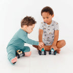 Glacier Blue Small Ribbed Zip Romper