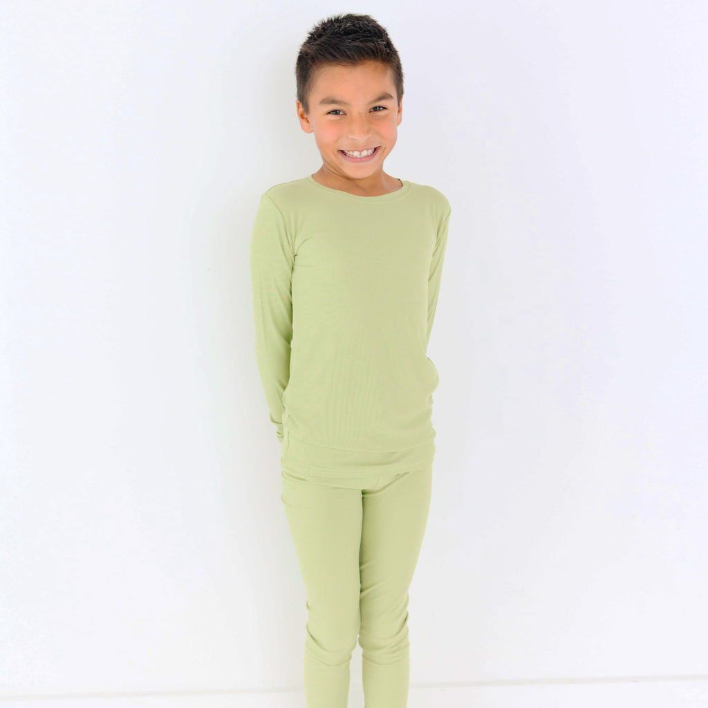 Tarragon Green Small Ribbed Two-Piece Set