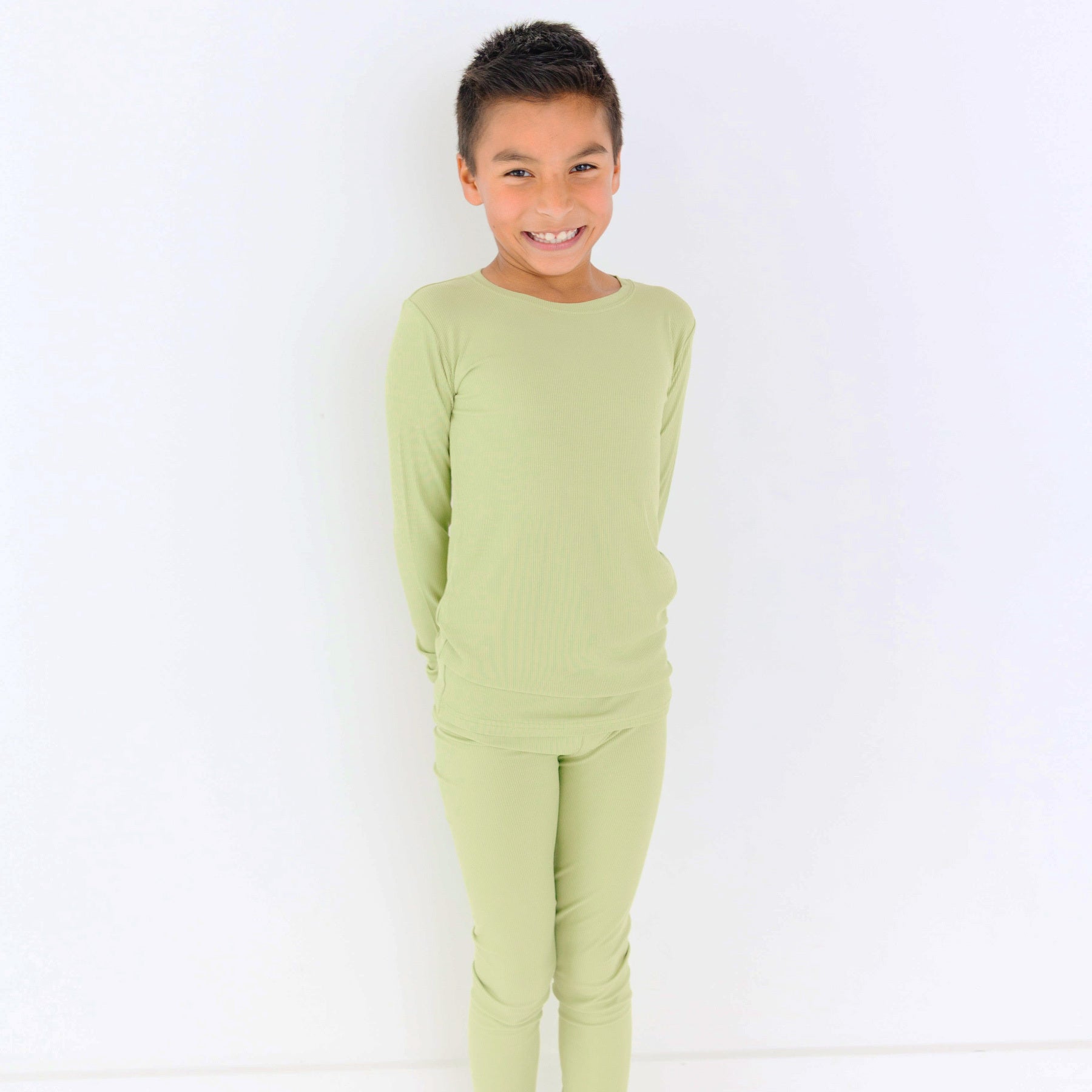 Tarragon Green Small Ribbed Two-Piece Set