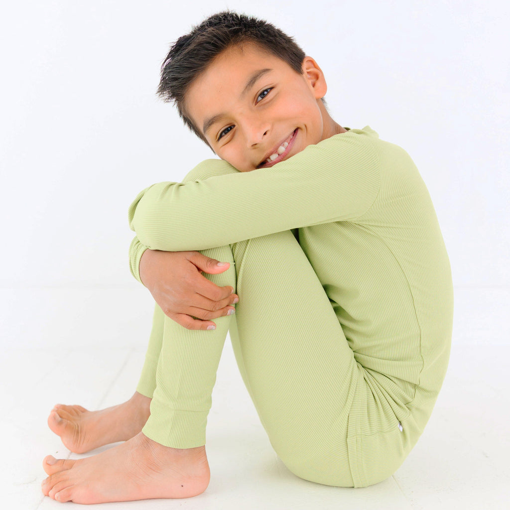 Tarragon Green Small Ribbed Two-Piece Set