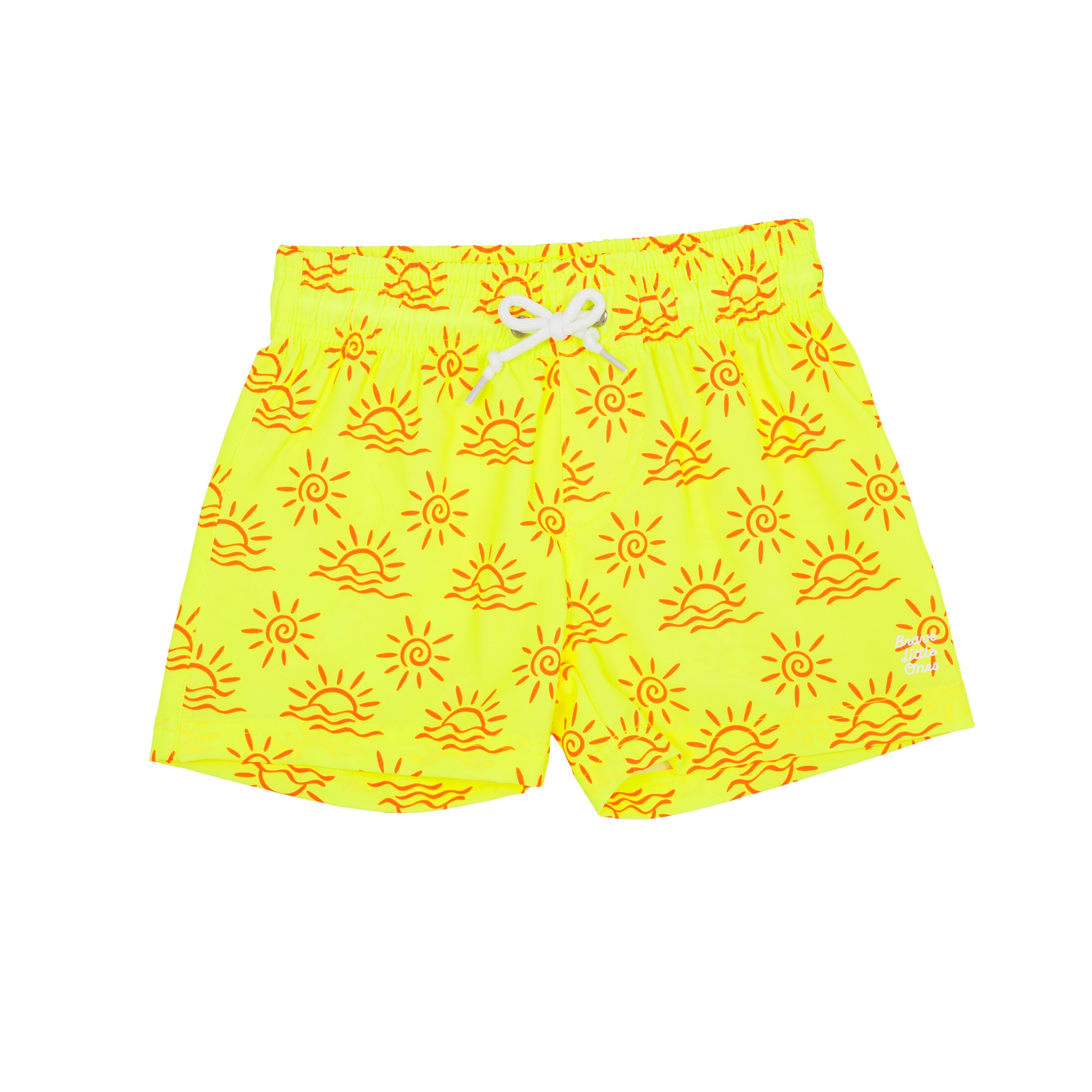 Neon Yellow Suns Swim Trunks