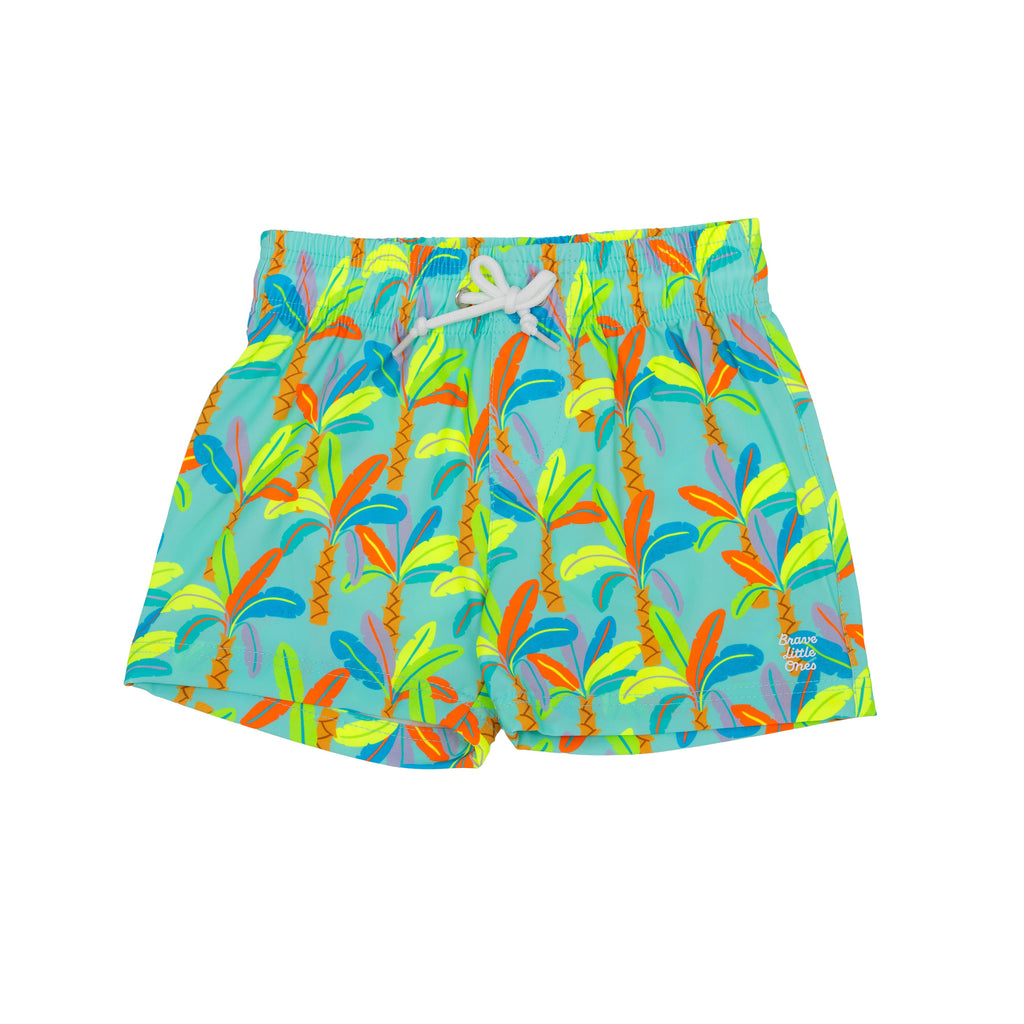 Neon Palm Trees Swim Trunks