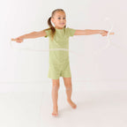 Tarragon Green Small Ribbed Shorts Two-Piece Set