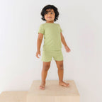 Tarragon Green Small Ribbed Shorts Two-Piece Set