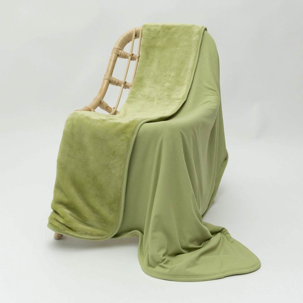 Tarragon Green Small Ribbed Toddler Blanket