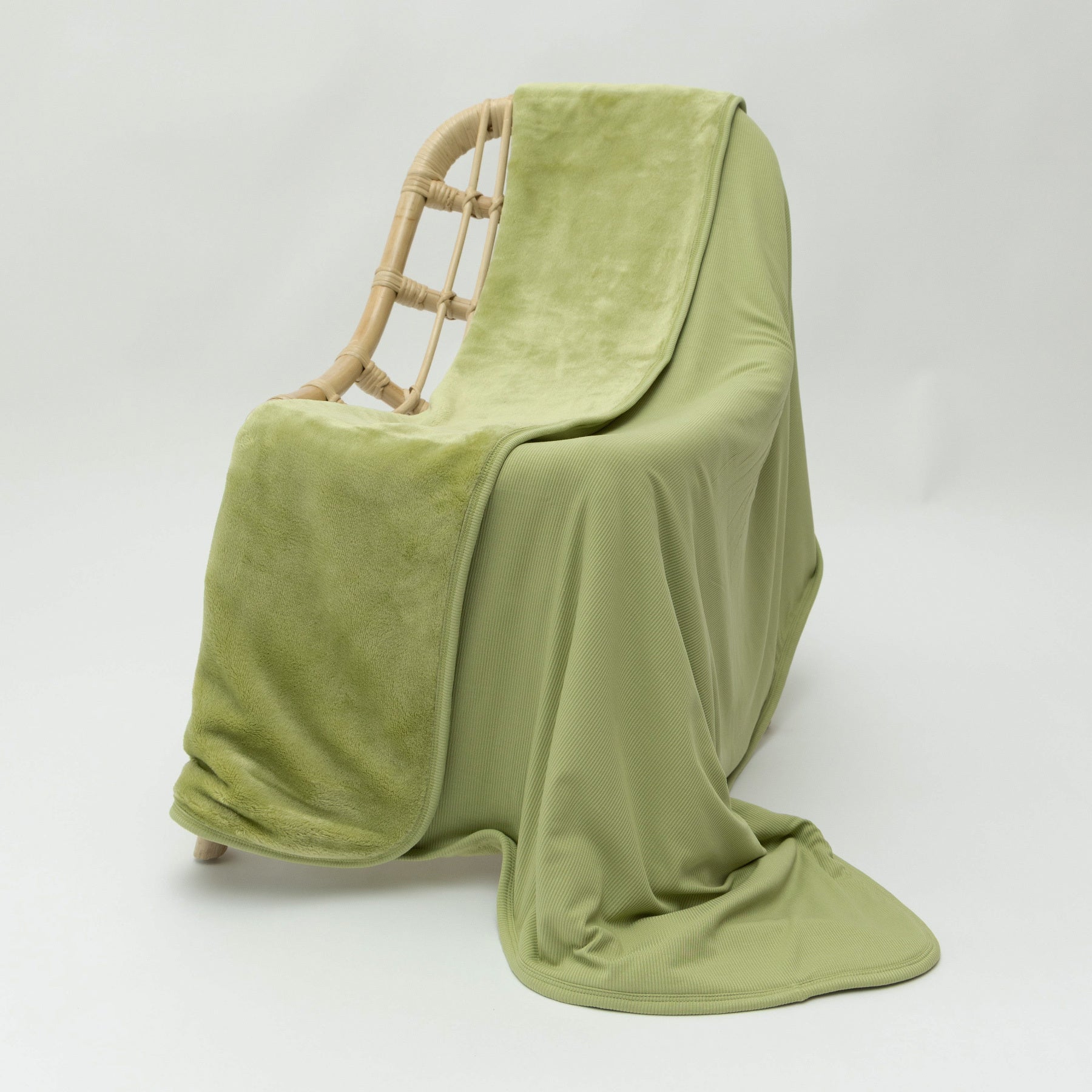 Tarragon Green Small Ribbed Toddler Blanket