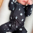 Moon Phases Small Ribbed Zip Romper