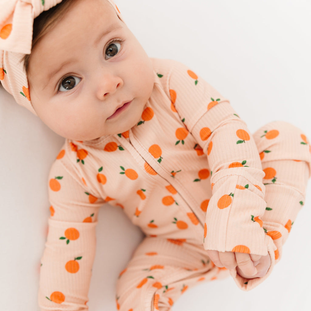 Oranges Small Ribbed Zip Romper
