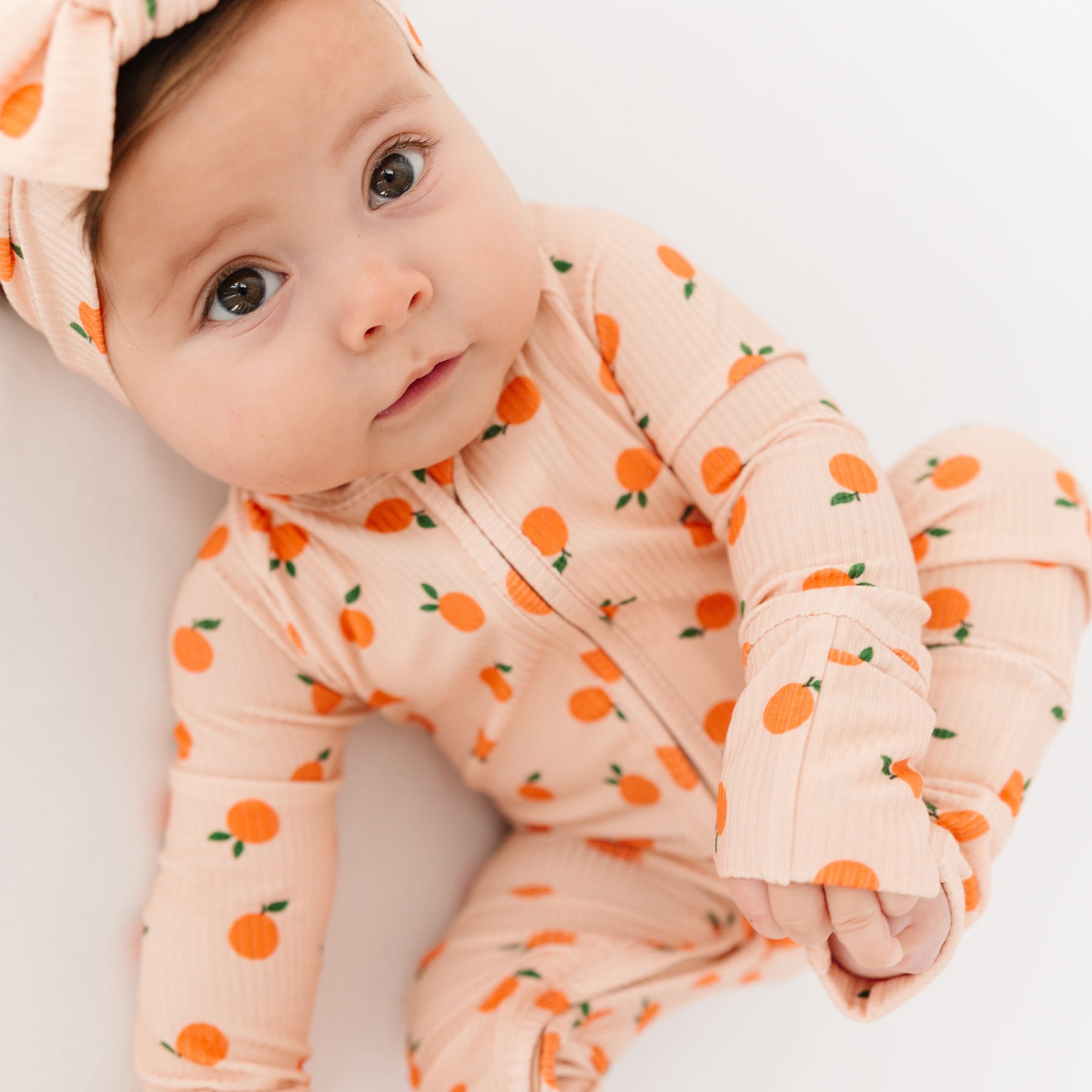 Oranges Small Ribbed Zip Romper